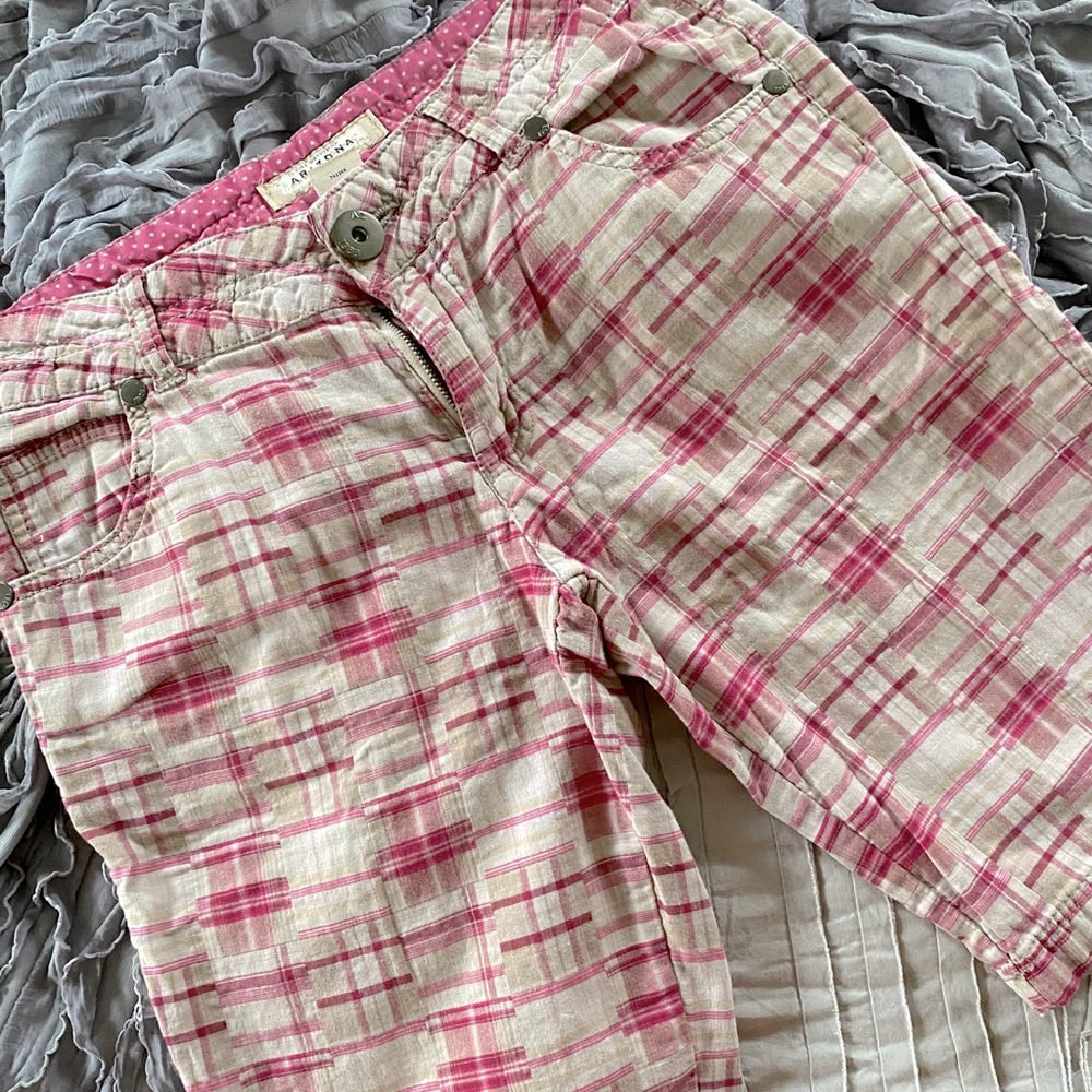 Arizona Jean Company Cropped Capri Pink / Cream